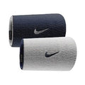 Nike Dri-fit Doublewide Wristbands Home & Away 2pk - color: Dark Obsidian/White