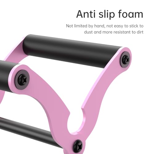 AimiDream V Bar Landmine Handle Attachment for Barbell Bar, Solid Multi-Grip Landmine Handle Attachment with Non-Slip Rubber Handle, Fits Olympic Bars Strength Training Bars - color: Pink