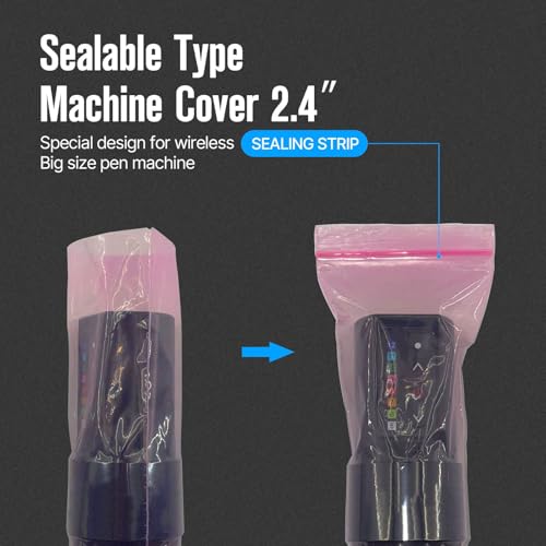 300pcs Tattoo Machine Covers Sealable Type - Pink 2.4×8 Inch Pen Covers Machine Bags Sleeves for Cartridge Machine - Professional Tattoo Supplies & Accessories (Pink (2.4×8 inch)) - color: Pink (2.4×8 inch)