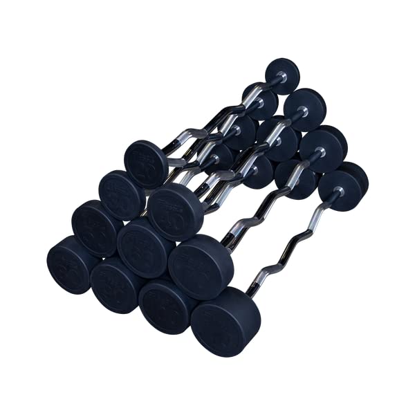 Body-Solid Rubber Coated Fixed Weights Curl Barbells - Weighted Bar for Weightlifting Exercise, Bodybuilding, Strength Training, Squat Rack & Bench Press - style: 30lbs.