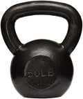 Amazon Basics Cast Iron Kettlebell for Strength Training, Textured Wide Handle, Black