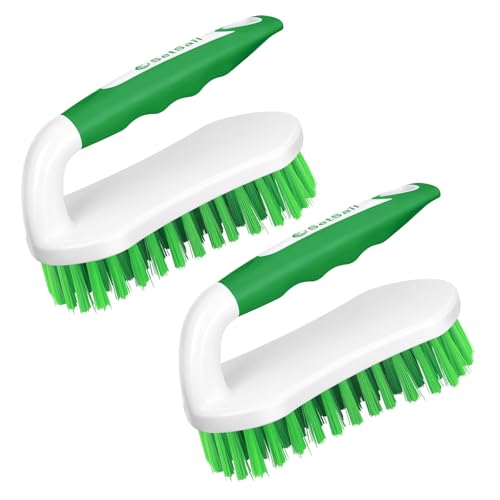 SetSail Scrub Brush, Heavy-Duty Scrub Brushes for Cleaning with Stiff Bristles Cleaning Brush for Shower, Bathroom, Carpet, Kitchen and Bathtub Scrubber - 2 Pack Green - color: Green, size: 2-pack