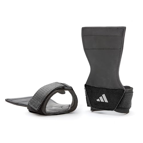 adidas Padded Lifting Grips, Wrist Wraps for Weightlifting with Rubberized Palm & Secure Wrist Fastening - size: Small-Medium