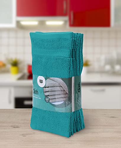 Utopia Towels 12 Pack Premium Wash Cloths Set, 12 by 12 Inches, 100% Cotton Ring Spun, Highly Absorbent and Soft Feel Essential Washcloths for Bathroom, Spa, Gym, and Face, Turquoise - color: Turquoise, size: 12 Wash Cloths