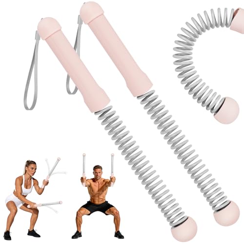 2PCS Ropeless Battle Ropes, Weighted Cordless Battle Ropes for Home Gym, Portable Silent Workout Rope Fitness Equipment for Full Body Toning, Low-Impact Workout, Strength & HIIT, Pink - style: Pink