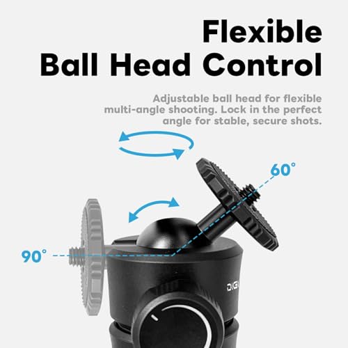 POP-4 Self-Opening Tabletop Tripod & Selfie Stick for Smartphones, Cameras & Pocket Gimbals, Magnetic Phone Mount Ready, Tap-to-Open Mini Tripod with 360° Ball Head, Dual 1/4" Threads, Portable
