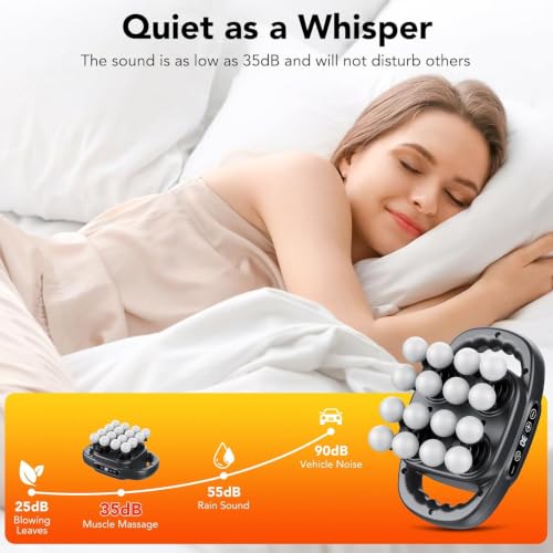 16-Head Massage Gun, Deep Tissue Percussion Massager with 3 Modes & 30 Intensities, 3200mAh Battery Back Massager for Pain Relief, Quiet Handheld Massager (Dark Gray)