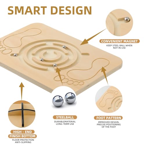 Juoe Maze Balance Board Wobble Board for Kids and Adult,up to 350 Ibs for Coordination Skills Obstacle Courses Sensory Balance Toys for Kids,Professional Rocker Balance Board for Physical Therapy.