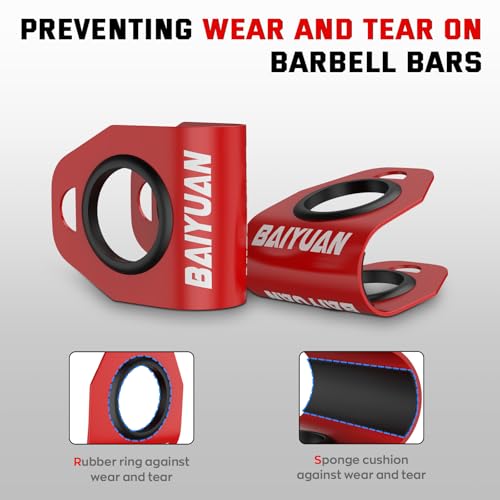 Home Gym Clips, Convert Dumbbells to Barbell, Turn Bars into Landmines, T-Bar Row with Any Grip, Hook Dumbbells on Dip Belts, Versatile Weightlifting Accessory for Olympic - color: Red, size: Olympic 2", Pair