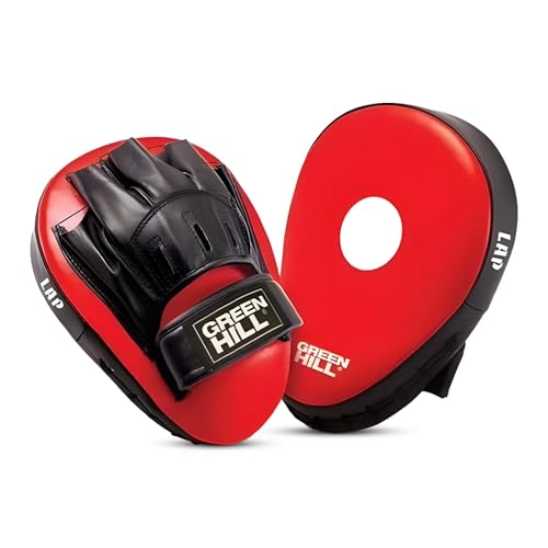 Green Hill Curved Boxing Focus Mitts for MMA, Muay Thai & Boxing - color: 5039 RED/BLACK