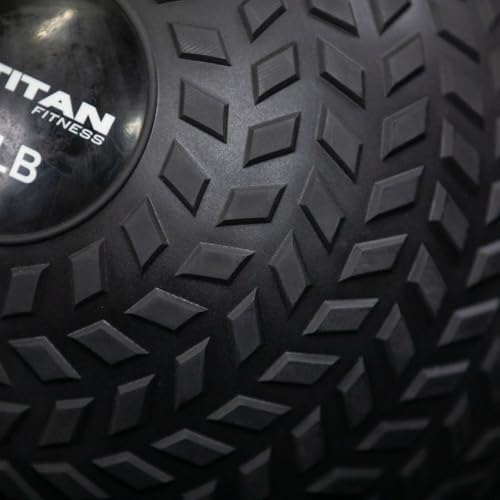 Titan Fitness Rubber Tread Slam Ball, Dead Bounce, Weight Workout - Throw, Catch, Slam, Twist - style: 150 lb