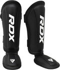 RDX Shin Guards Kickboxing Muay Thai, SATRA SMMAF Approved, Premium Maya Hide Leather, Leg Instep Protection Pads, MMA Martial Arts Kicking Sparring Training Gear, BJJ Karate Boxing Taekwondo, Black - color: Black, size: X-Large