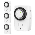 BN-LINK BND-60/U47 Indoor Mini 24-Hour Mechanical Outlet Timer, 3-Prong, 4-Pack - size: 3-Prong, 4-Pack, 1 Outlet, Mini