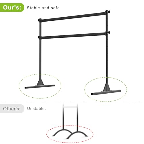 SELEWARE Height Adjustable Ballet Barre Freestanding Ballet Bar Heavy Duty Dance Bar Support Barre Movements Body Stretch Pull-ups, Sturdy Construction Never Fall Apart, Anti-Slip - color: 6 FT (Steel Crossbar with Fabric Cover, Black)