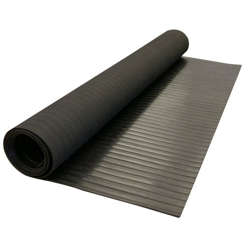 Rubber-Cal Wide-Rib Corrugated Rubber Floor Mat - 1/8 in. Thick x 3ft x 4ft Roll