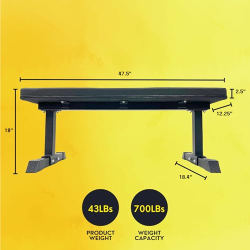 HulkFit Heavy-Duty Adjustable Utility Flat Incline Decline Exercise Weight Bench - Multicolor - style: Flat Workout Bench - Black