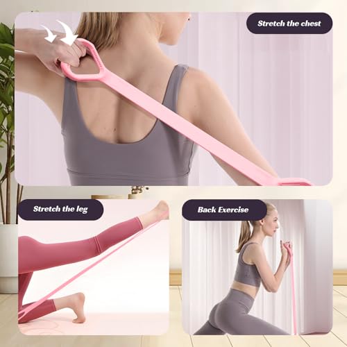 Resistance Bands, Figure 8 Fitness Resistance Bands with Handles, arm Bands for Workout - color: Pink