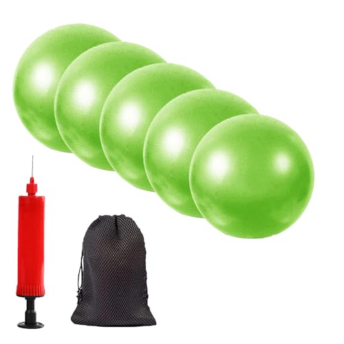 6 Inch Mini Exercise Pilates Yoga Ball, Stability Ball for Yoga, Barre, Training and Physical Therapy- Improves Balance with Inflate Pump(Pink) - color: Green-5pcs, size: 6 Inch