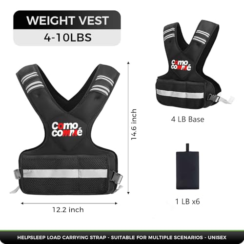Adjustable Weighted Vest for Men Women, 4-10lb/12-18lb/20-32lb Vest with 6 Ironsand for Weights Running Workout and Training, Adjustable Body Weight Vest Exercise Set for Running, Walking - color: Black, size: 4-10 lb