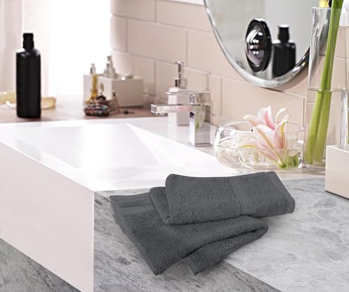 Utopia Towels 6 Pack Premium Hand Towels Set, 16 by 28 inches, 100% Ring Spun Cotton, Ultra Soft and Highly Absorbent 600GSM Towels for Bathroom, Gym, Shower, Hotel, and Spa, Grey - color: Grey, size: 6 Hand Towels