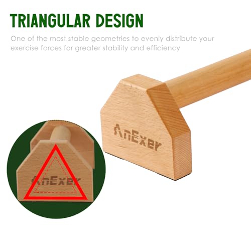 Push Up Stands, Handstand Parallettes Bars, Solid Wood Push Up Bars with Non-Slip Mat Push up Handles for Floor Exercise Home Workout Equipment for Men & Women Strength Training - color: Beech Wood-40cm