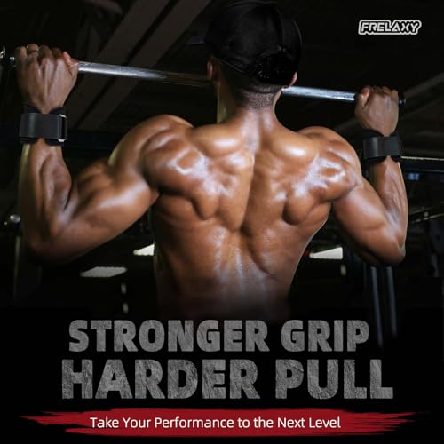 Frelaxy Lifting Wrist Straps, Rubber Weight Lifting Grips for Deadlifts | Non-slip rubber palm, Full palm protection, Neoprene wrist padding, Enhanced grip support, Pull ups rows lat pulldowns - color: White/Black