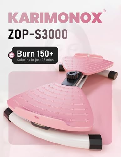 Waist Twister Machine Exercise, Ab Twist Board with Smart LED Digital Counter, Supports 300 lbs, Noiseless, Anti-Slip, Compact Portable for Home Gym Workout Equipment - color: Pink