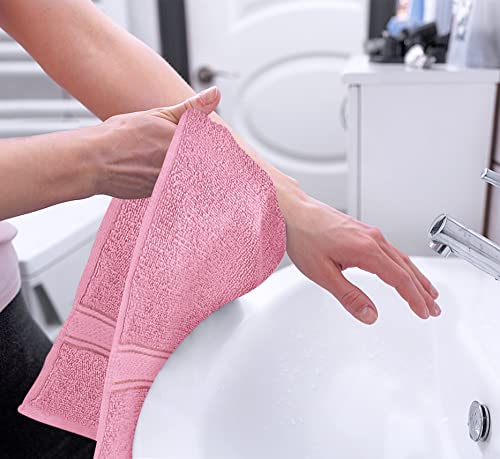 Utopia Towels 6 Pack Premium Hand Towels Set, 16 by 28 inches, 100% Ring Spun Cotton, Ultra Soft and Highly Absorbent 600GSM Towels for Bathroom, Gym, Shower, Hotel, and Spa, Pink - color: Pink, size: 6 Hand Towels