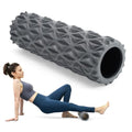 Foam Roller, 15 inch High Density Massage Roller for Exercise | Deep Tissue Massager for Muscle Massage, Myofascial Trigger Point Release, Exercise, Yoga, Pilates & Stretching, Gray - color: Gray