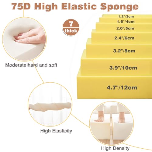 Custom Bench Cushions for Indoor Furniture, Personalized Size Non-Slip Bench Pads,75D Thickened Foam Furniture Seat Cushion for Indoor Bay Window,Sofa Renovation,Outdoor Garden Patio Cushion
