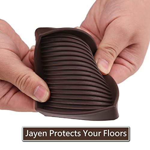 Jayen Non Slip Furniture Caster Cups Coasters Pads for Hardwood Floors, 3x3 | prevent furniture from Sliding, rubber, heavy duty, floor protection, keep furniture in place - size: 4 Pcs Brown