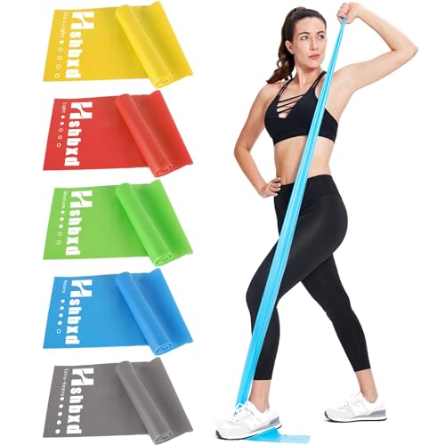 Resistance Bands for Physical Therapy, Bands for Working Out, Latex Free Elastic and Exercise Bands Set for Stretching, Suitable for Rehab, Yoga, Pilates, Gym, Home Exercise - color: Five Colors 5-80lbs