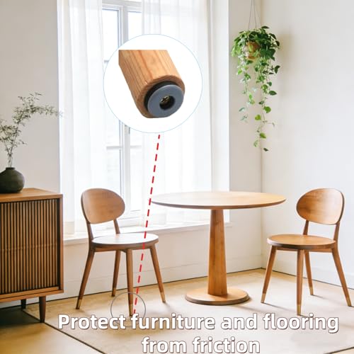 Teflon Furniture Sliders with Screws, Round, 2In-8Pcs | Secure Fit, Stainless Washers, Hardwood Floor Protection & Easy Moving, for Chair Table Sofa - style: Round