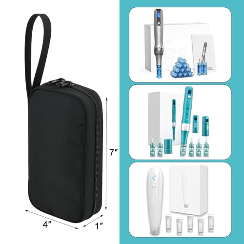 Beautyflier Carry On Bag for Microneedling Pen, Black Travel Makeup Bag for Mcroneedling Machine, Tote Bag for Women Compatible with Dermapen Microneedling pen, dr pen Microneedling Pen, Bag Only