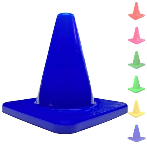 LVL10 Pro Training Cones - 6" Soccer Training Cones for Sports - for Basketball, Football, Basketball and Agility Drills - Soccer Field Markers that Won't Crack, Slide or Fly - color: Blue, style: 125 Pack