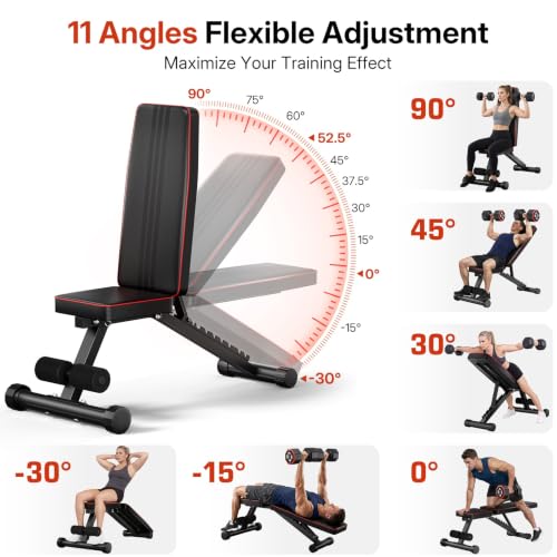 Adjustable/Foldable Weight Bench, 660LBS Home Gym Workout Bench Lifting Sit-up Exercise Bench for Bench Press - color: BLACK -3