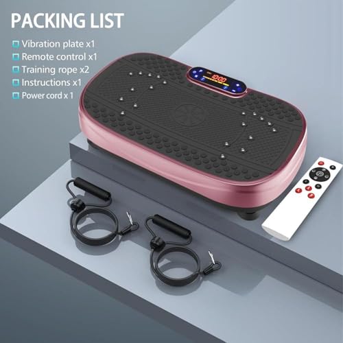 Vibration Plate Exercise Machine,Vibrating Plate for Lymphatic Drainage,Shake Plate for Weight Loss,Full Body Vibration Platform Machines for Women Men Exercise - color: Blackpink
