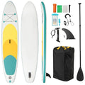 KOTEK 10FT/11FT Inflatable Paddle Board, SUP Paddleboard with Hand Pump, Safety Leash, Repair Kit, Carry Bag, Non-Slip EVA Deck, Stand Up Paddle Board for Youth & Adults - size: 11 FT, style: Multi Yellow Green