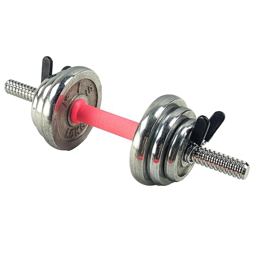 12.6/14.2/15.7inch(30/35/40cm)Pink Threaded Dumbbell Durable Rubber Handles/Adjustable Dumbbell Bar Handles - Fit 1 inch Standard Weight Plate - Weightlifting Accessories - Sold in Pair - size: 40cm/15.7inch