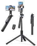 TECKNET 71" Phone Tripod & Selfie Stick, Portable Extendable Cell Phone Tripod Stand with Wireless Remote and Phone Holder, with Wireless Remote Control for iPhone/Samsung/Android/Camera - color: Black