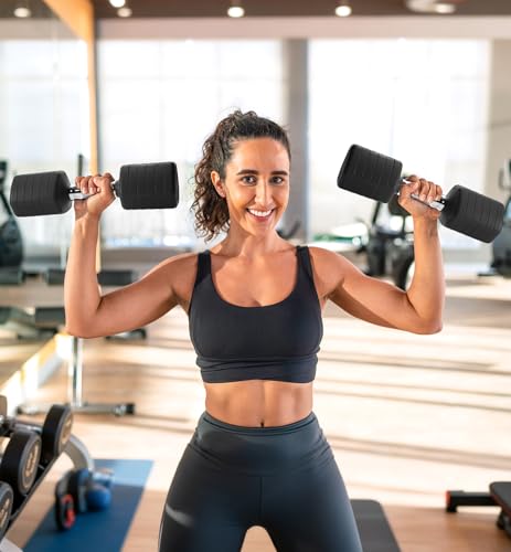 Adjustable Dumbbell Set of 2, 10LB 20LB 30LB Weight Set | Hand Weights for Women Men, Dumbbells for Home Gym Outdoor Exercise & Muscle Toning Weight Loss Rehab Strength Training - color: Black, style: 30 lb, Pair-Chrome Handle