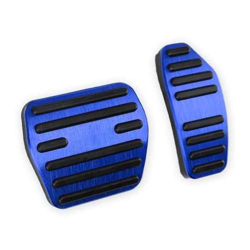 LEXLEY,with Kicks Logo 2PCS Anti-Slip Aluminum Brake Gas Pedal Pads,Auto No Drilling Accelerator Pedal Covers Only for Nissan 2018-2025 2026 Kicks-Blue - color: BLUE