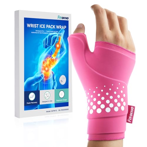 Thumb & Wrist Ice Pack Wrap, Long-Lasting Cold Compression for Recovery | Thickened Gel, Stays Cold Longer, Soft After Freezing, Full Wrap Cooling, Reusable Cold Hot Therapy, FSA Eligible - size: L/XL, style: Pink
