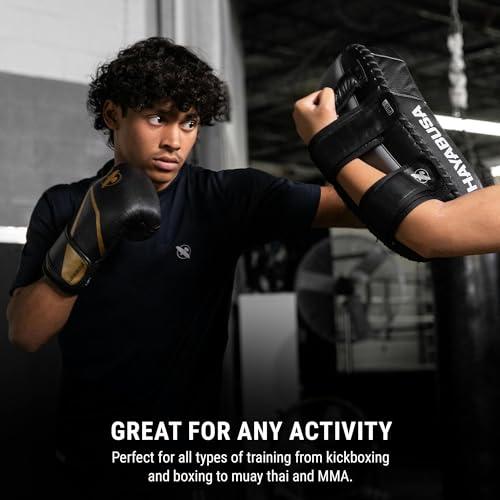 Hayabusa E1 Boxing Gloves for Kids, Youth and Teens - color: Black/Gold, size: 8oz