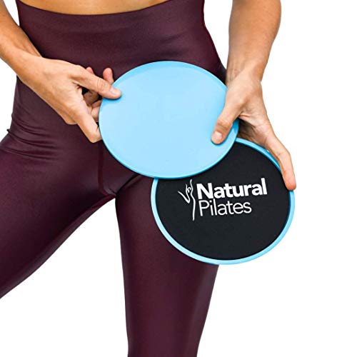 Natural Pilates Core Sliders - Dual Sided Sliders for Workouts on Carpet & Hardwood Floors, Exercise Sliders for Abs Legs and Butt, Ab disc Sliders for Workout, Core disc Sliders for Carpet