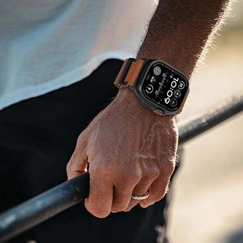 Alpine Nylon Sport Bands Compatible with Apple Watch Ultra Band 49mm 46mm 45mm 44mm 42mm Men Women, Stretch Loop Strap with D-Hook for iWatch Series 10 Ultra SE 9 8 7 6 5 4 3 2 1 (B-Terracotta, 49mm/46mm/45mm/44mm/42mm(Series 3)) - color: B-Terracotta, si