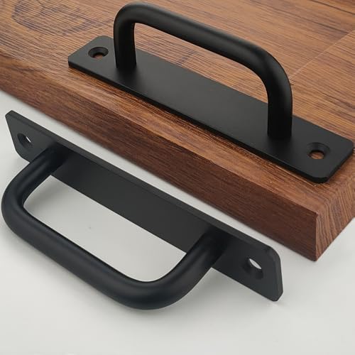 12 Pack 4 1/4 Inch 108 mm Matte Black Cabinet Handles Aluminum Cabinet Pulls Drawer Pulls - color: RoundBlack, size: 4 1/4 Inch