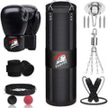 4FT Hanging Punching Bag for Adults, Unfilled Canvas Heavy Boxing Bag Set with 12oz Boxing Gloves Hand Wraps, Jump Rope, Reflex Ball for MMA Kickboxing Muay Thai Training Home - style: Canvas Bag