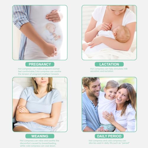 Hot/Cold Breast Gel Ice Packs Breast Cooling/Heat Pads Relief for Breastfeeding, Nursing Pain, Mastitis, Engorgement, Swelling, Plugged Ducts | Boost Milk Let-Down & Production,2 Pack (Green) - color: Green