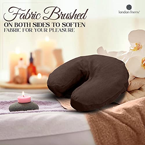 London Linens Premium Extra Thick 100% Cotton Flannel Massage Face Cradle Cover, Includes 4pcs (4, Mocha) - color: Mocha, size: 4
